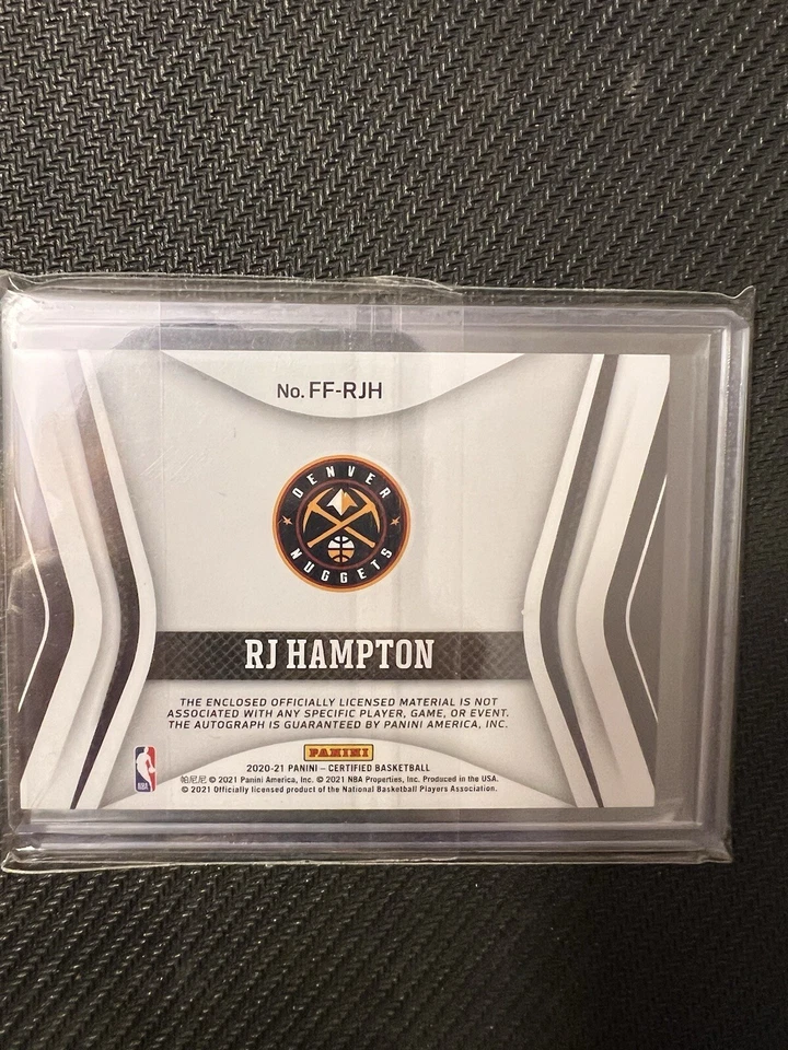 2020-21 Rj Hampton Certified Freshman Fabric RPA Nuggets - Image 2 of 2