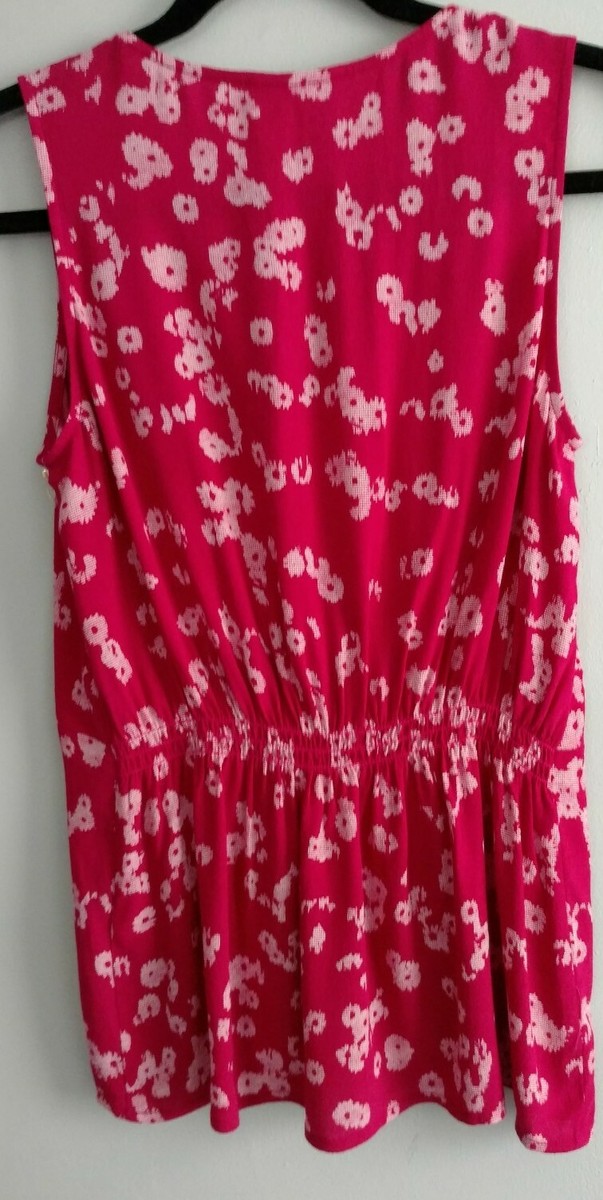 Chelsea28 Floral Twist Front Sleeveless Top Pink Women's Size XS
