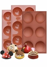 3PCS 6 Holes Large Semi Sphere Silicone Baking Mold Hot Chocolate Bomb Cake FAST