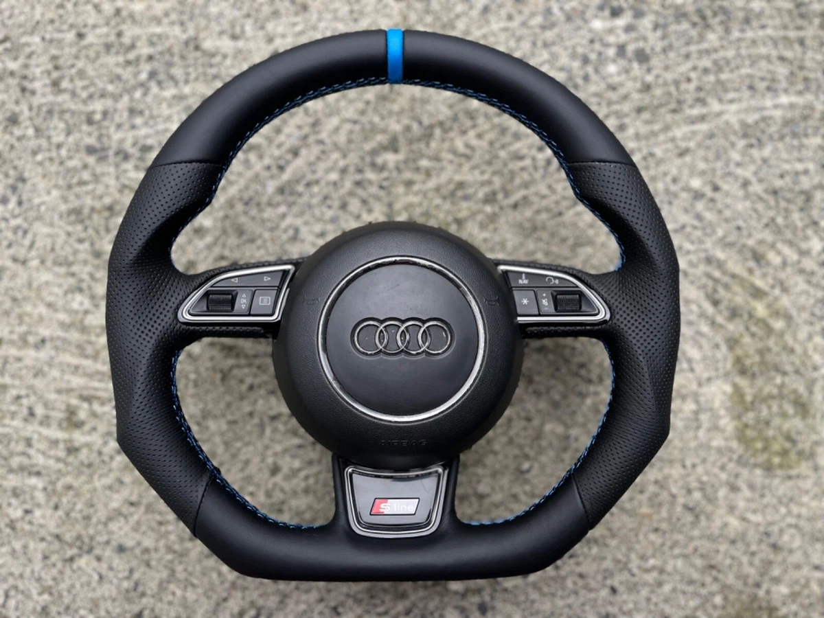 AUDI A1 S1 A6 C7 A7 A8 CUSTOM MADE FLAT BOTTOM STEERING WHEEL