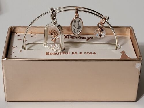 Disney Women Bracelet Beautiful As A Rose Fine Silver Plated Wristband Beauty - Picture 1 of 14