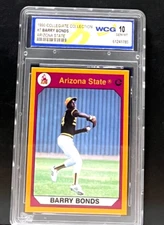 Barry Bonds 1990 Collegiate Collection #7 (Graded by WCG GEM-MINT 10)
