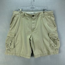 Izod Shorts Mens 40 Khaki Cargo Saltwater Chinos 10" Inseam Cotton Casual
