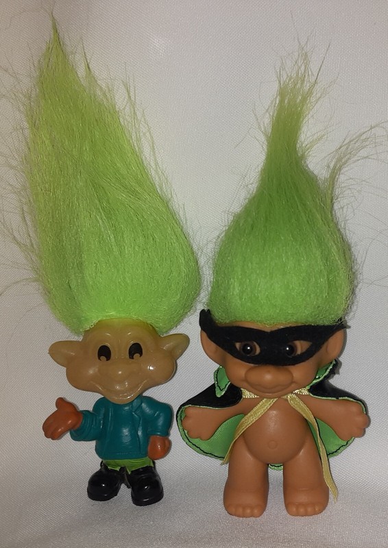 Russ Troll Doll Lot Mask Cape Green Hair Burger King Troll Kids Club Halloween