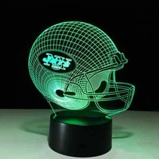 3D LED illusion New York Jets Helmet USB 7Color Night Light Lamp Bedroom Rodgers