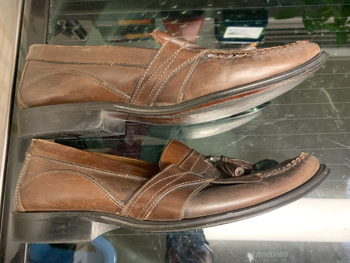 Bass Weejuns Mens Clive Brown Leather Tassel Kiltie Loafers Shoes 11.5 M 1004 Bass Weejuns Clive Tassel Loafers Brown Leather Shoes Men main image 2