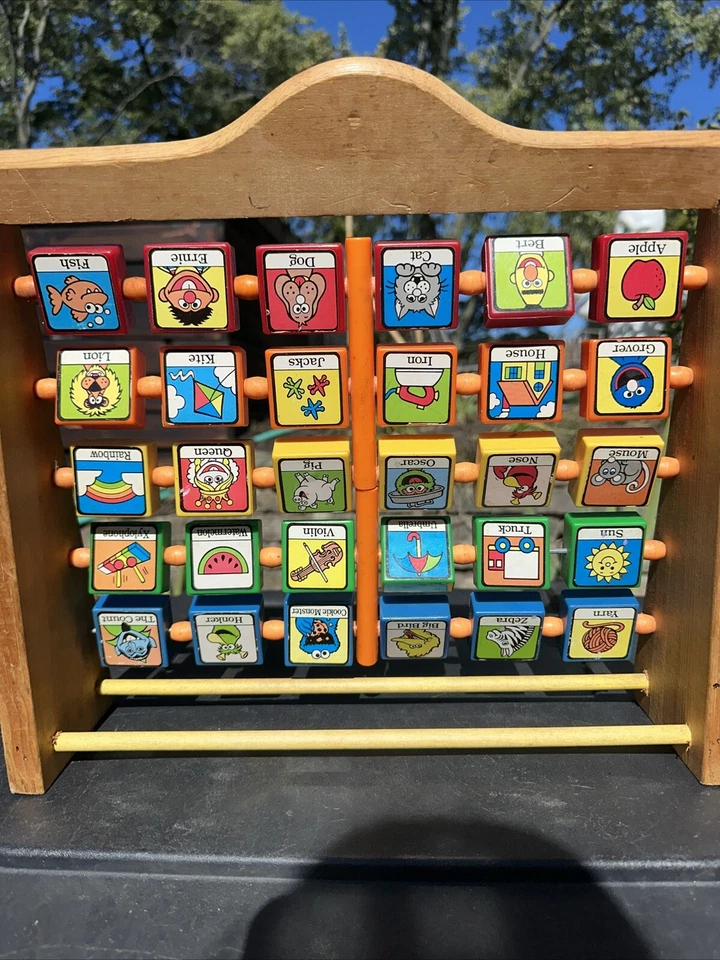 Sesame Street Muppets Alphabet Letter Character Wooden Spinner Educational Toy - Image 2 of 2