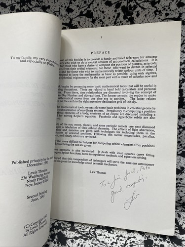 Celestial Mechanics for Amateur Astronomers - Signed By Author Lewis Thomas PB - Picture 3 of 9