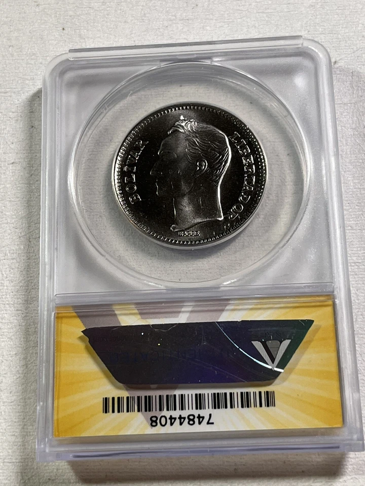 1989 Venezuela 5 Bolivares Graded MS 67 by ANACS - Image 4 of 4