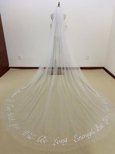 embroidery words Bridal veil for bride - 第 1/6 張圖片