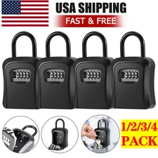 Wall Mounted Key Safe 4-Digit Combination Lock Box Storage Safe Security Outdoor