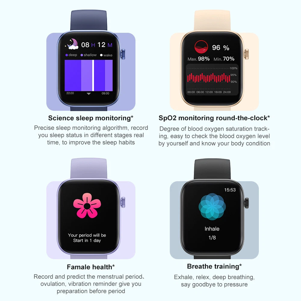 Sports Watch Heart Rate Meter Step IP67 Waterproof Full Screen