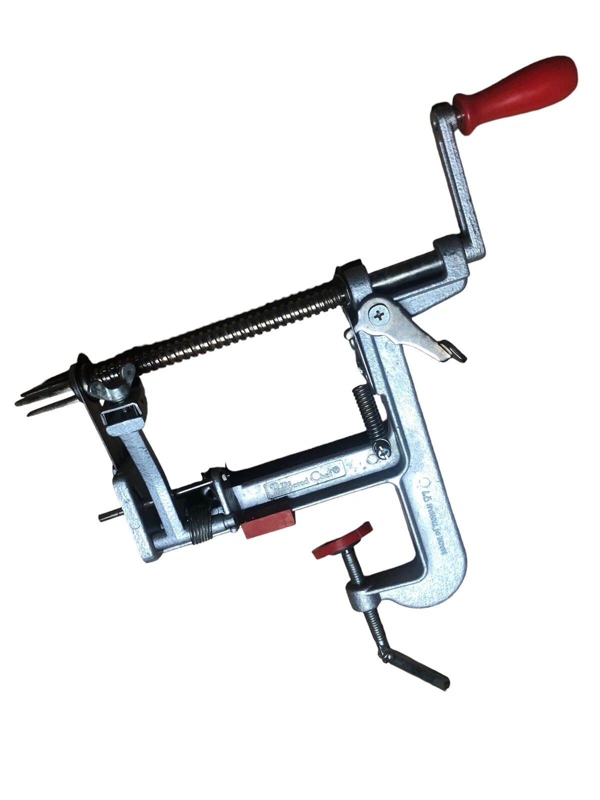 The Pampered Chef 2430 Counter Clamp Apple Peeler Corer Slicer Curly Potatoes