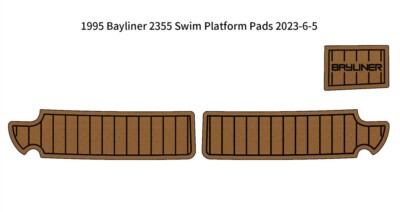 1995 Bayliner 2355 Swim Platform Pad Boat EVA Foam Faux Teak Deck Floor Pad Mat-