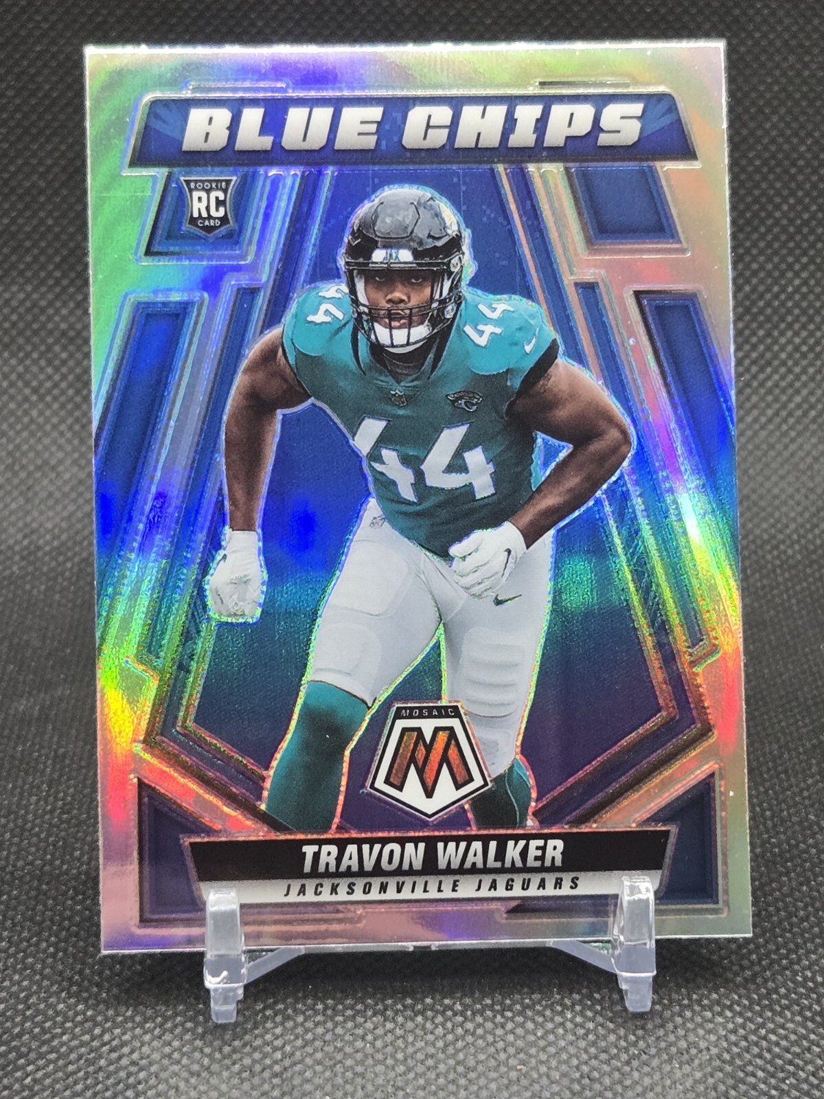 2022 Panini Mosaic Blue Chips Travon Walker Silver Rookie Jacksonville Jaguars