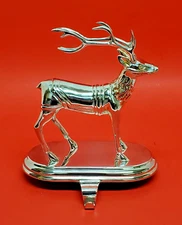 Frontgate Silver Plated Reindeer Stocking Hanger Christmas Holiday VTG EUC