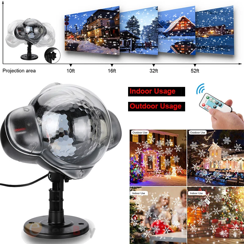 Projetor de floco de neve de Natal luz LED externa em movimento paisagem - Imagem 2 de 4
