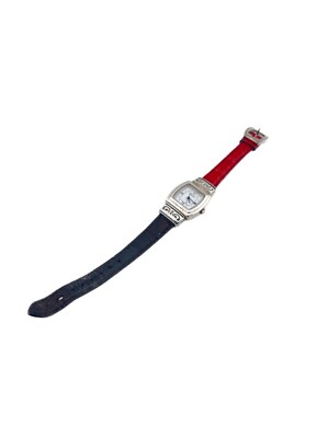 Brighton Waterford Watch Women Silver Tone Black Red Leather  display picture 2