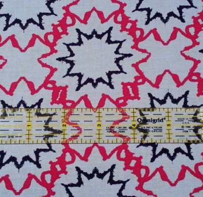 Kaleidoscope by Design Loft for FreeSpirit BTY Starred Faded Denim Fuchsia Navy