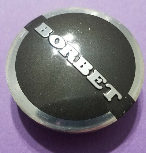 Borbet Custom Wheel Center Cap 74404 Diameter 2 1/4" Black Machined asap SHIP #2 - Picture 4 of 5