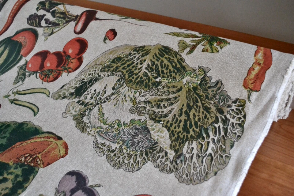 Tela de lino con patrón de frutas por diseño Legacy/Kelly O'Neal - 15 yardas Foto 3 de 4