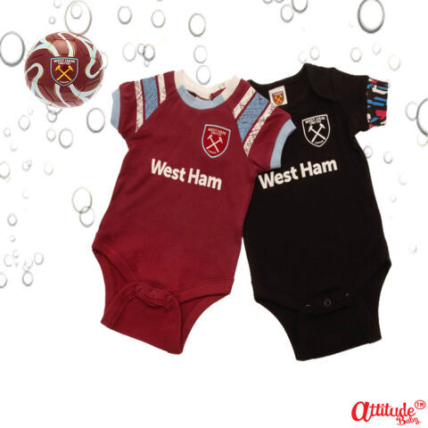 Paquete de 2 West Ham Baby Grows - Licencia Oficial, Tutus y baberos - Imagen 22 de 54