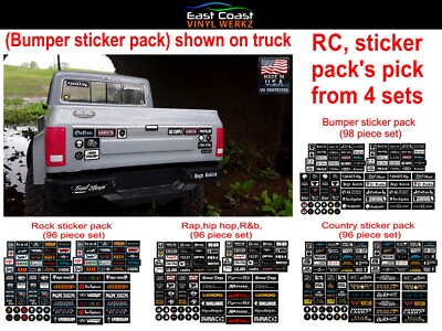 RC Crawler 1/10 Scale Bumper stickers decals - 4 Styles - for Axial ...