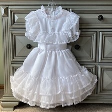 Vintage Merry Girl White Sheer Party Girls Dress Size 8