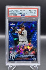 2018 Miguel Andujar Topps Chrome Blue Sapphire Refractor Rookie RC Auto PSA 10