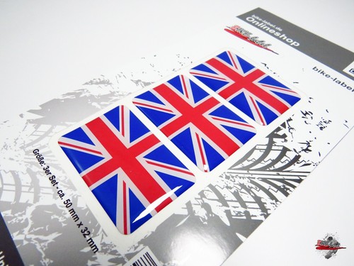 Union Jack 3D gel decorativo banderas del Reino Unido juego de pegatinas para coche coche moto: juego de 3 - Imagen 4 de 7