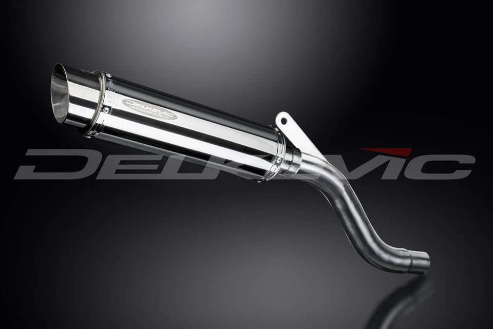 Yamaha XT600E 1990-1995 Delkevic Slip On 14" Round Stainless Exhaust Muffler Kit - Image 3 of 4