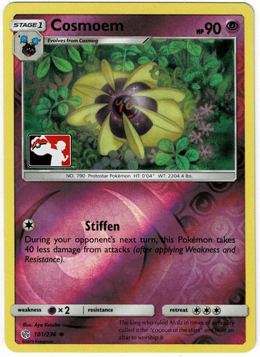 RARE Pokemon TCG Reverse Holo Cosmoem 101/236 Pokemon Club Promo Cosmic Eclipse.