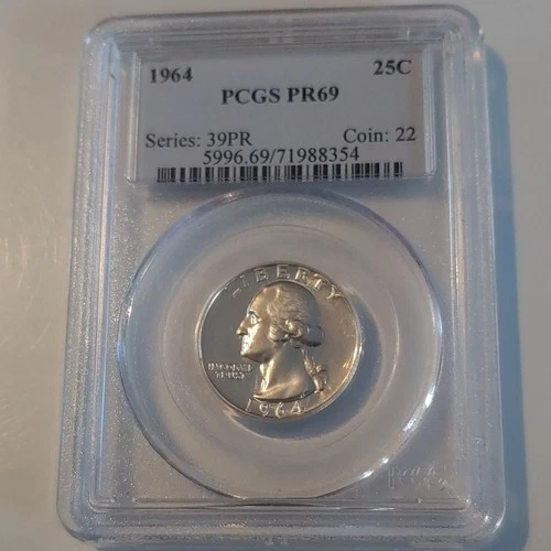 1964 Washington Quarter PCGS PR69 Proof Silver 25C Philadelphia KM#164