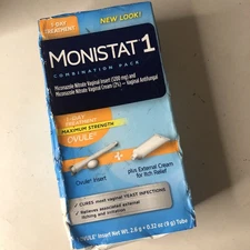 Monistat 1 OVULE Insert plus External Cream 1-Day Treatment Combo Pack Exp: 8/26