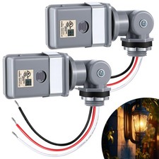 2 Pack Photocell Sensor for Outdoor Light, 120VAC 50/60 Hz IP54 Waterproof Photo