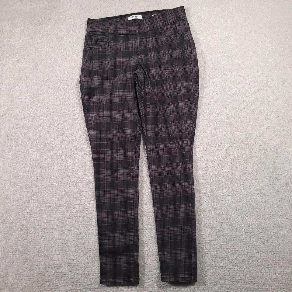 Nine West Heidi Pull-On Skinny Stretch Pant Women's 4 Gray Glasgow Plaid - Image 2 of 4