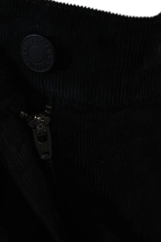 Pantalones de mujer Nili Lotan negros años 90 cierre de botones mezcla de algodón talla 12 Foto 4 de 4