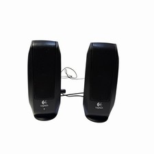 Logitech S-120 - 4.4 Watt 2.0 Stereo Speakers Black For PC or Mac TESTED WORK
