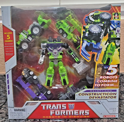 New TRANSFORMERS 2007 RID- DECEPTICON CONSTRUCTICON DEVASTATOR-5 ROBOTS COMBINE