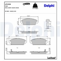 Delphi Bremsbelagsatz Scheibenbremse LP1526 FüR CG Civic CK Honda CF Accord CH 6