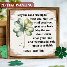St Patricks Day Gift Wooden Plaque Four Leaf Clover Proverb Design For Friends