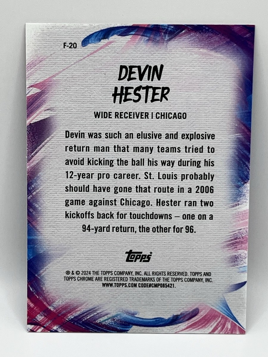 2024 Topps Chrome Devin Hester Pink Finesse #F-20 Bears | eBay