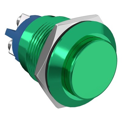 19mm Momentary Push Button Switch 3/4 Inch High Round 12V Waterproof Green