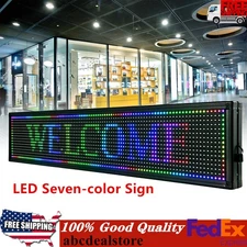 Scrolling LED Sign 7 Color Barber Salon Bar Mall LED Sign Ads Message Board NEW