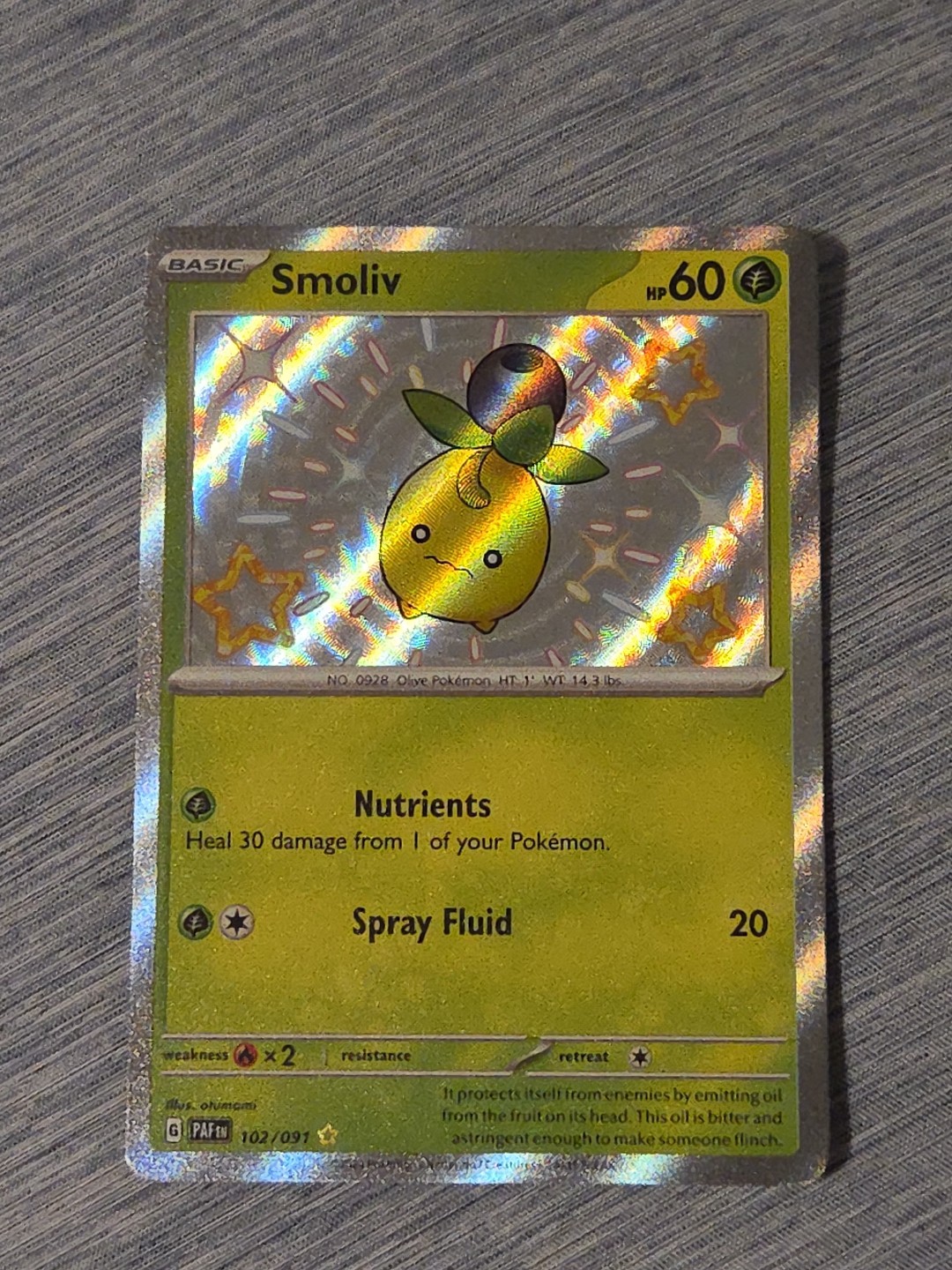 Smoliv Shiny Rare SV: Paldean Fates 102/091 NM