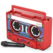 Remixx Retro Bluetooth Boombox | Portable Cassette-Style Speaker with High-Fi...