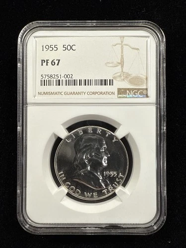 1955 50C Franklin Proof Half Dollar NGC PF67 Item#181