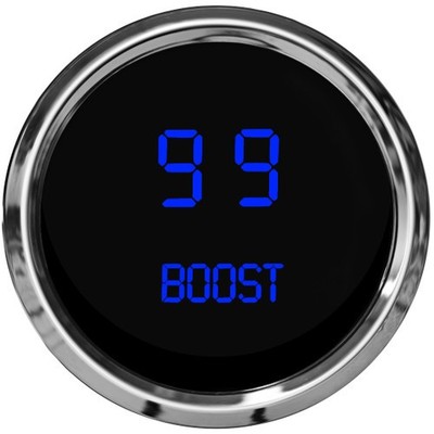 Intellitronix Blue LED 0-30 PSI Boost 2 1/16'' Gauge - Black / Chrome Bezel