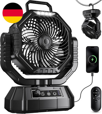 VTHW Camping Ventilator, 20000Mah Wiederaufladbarer Ventilator Mit LED Licht & H