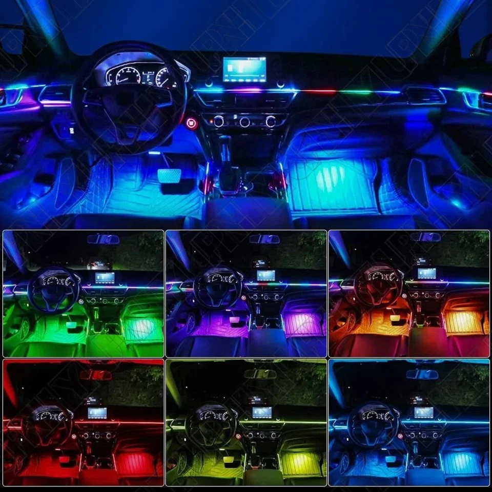 14 In 1 Car Symphony Ambient Light Remote APP RGB Led Atmosphere Acrylic Strip - Image 4 of 4